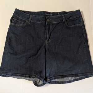 Maurices Women's Bermuda Shorts Size 20W Dark Wash Denim Stretch Cotton